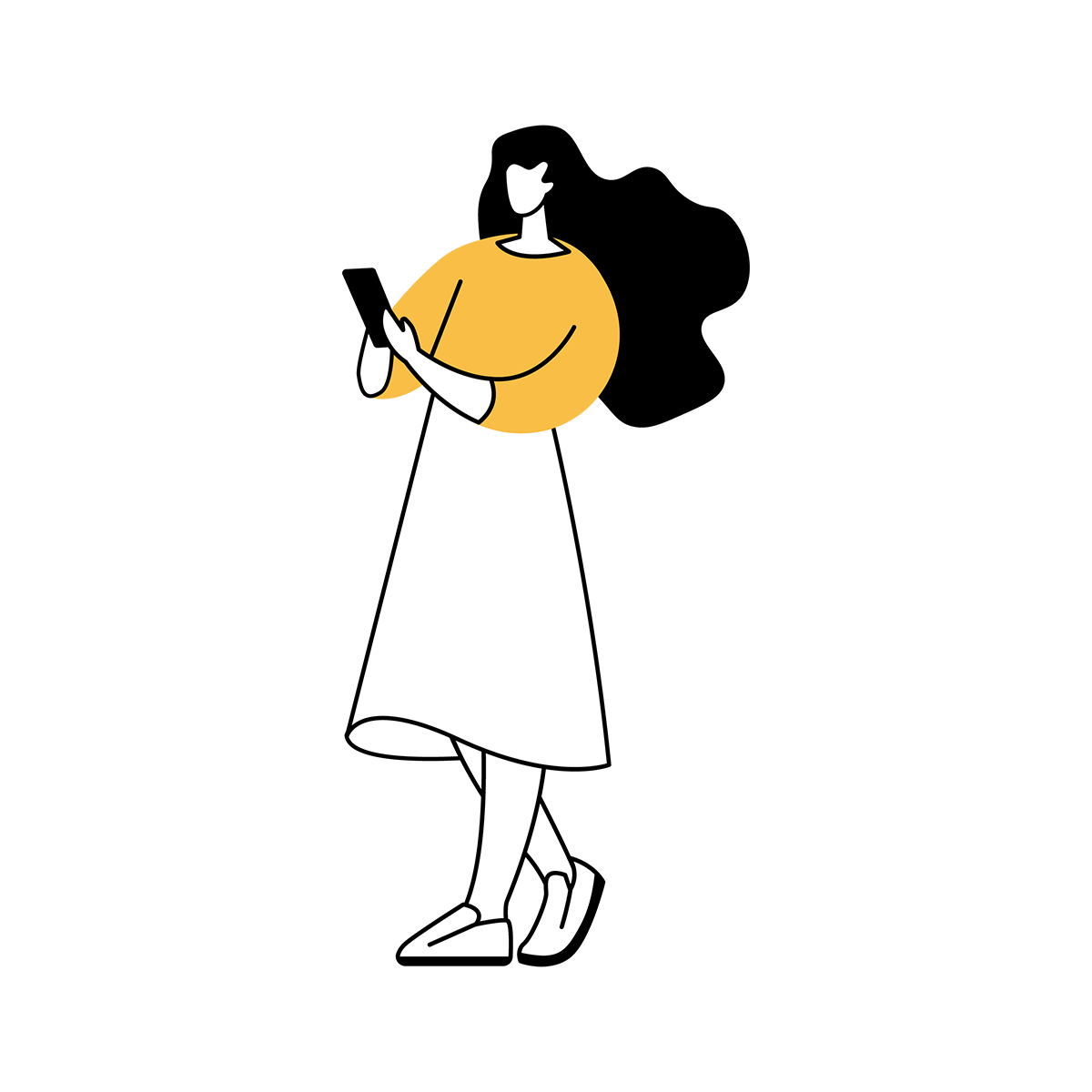 Illustration of woman on smart phone
